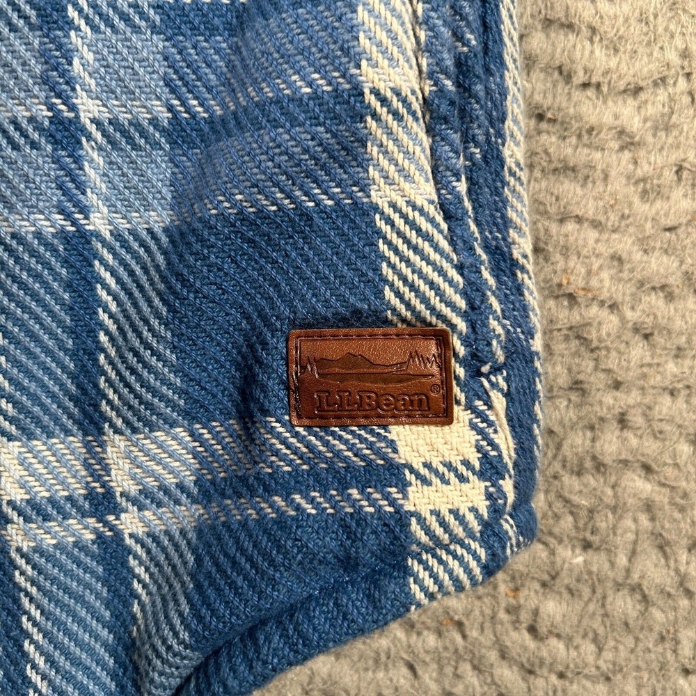 L.L. Bean Blue and White Plaid Casual Button-Down Shirt - Picture 5 of 8